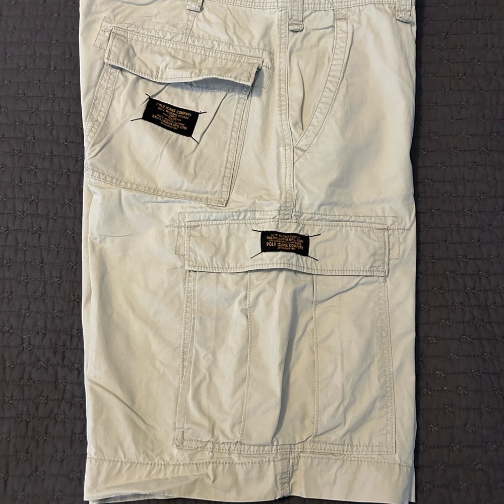 Polo Ralph Lauren Light Beige Military Surplus Ripstop Cargo Shorts. Sz 36. - Picture 6 of 7